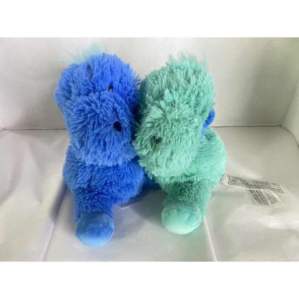 Warmies Twin Dinosaurs Hugs Plush Heatable Stuffed Animals Blue Green